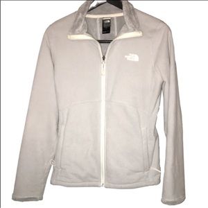 The North Face Pale Blue Gray Fleece Warm Fuzzy / Furry Jacket